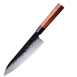 Amazon hot selling Japanese chef knife 9 inch Damascus santoku knife with wooden handle