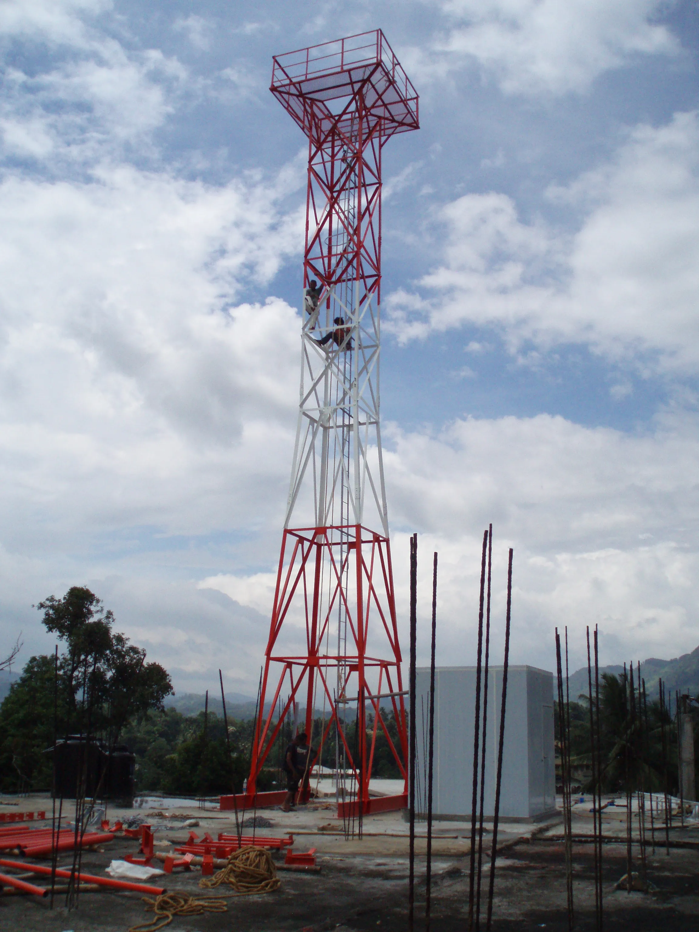 Telecommunication square angular galvanized  steel tower