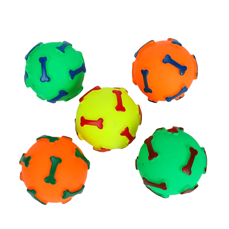 Interactive Durable Dig And Puppy Toy TPR Bone Ball Pet Sound Toy Molar Teeth Cleaning Pet Dog Toy
