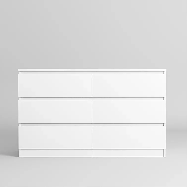 Furnulem Tall Dresser with 6 Drawers Nightstand for Bedroom Bedside Furniture with Fabric Drawer