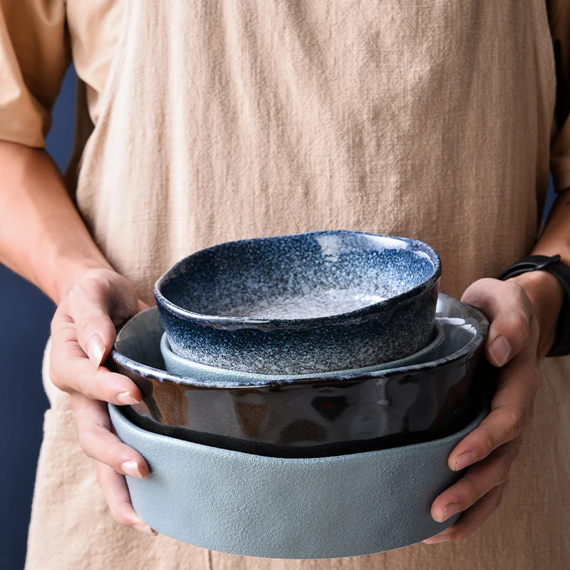 Good Quality Nordic home 6&8 Inch round creative fruit salad dessert bowl Oven personality ceramic bowl Breakfast Tableware