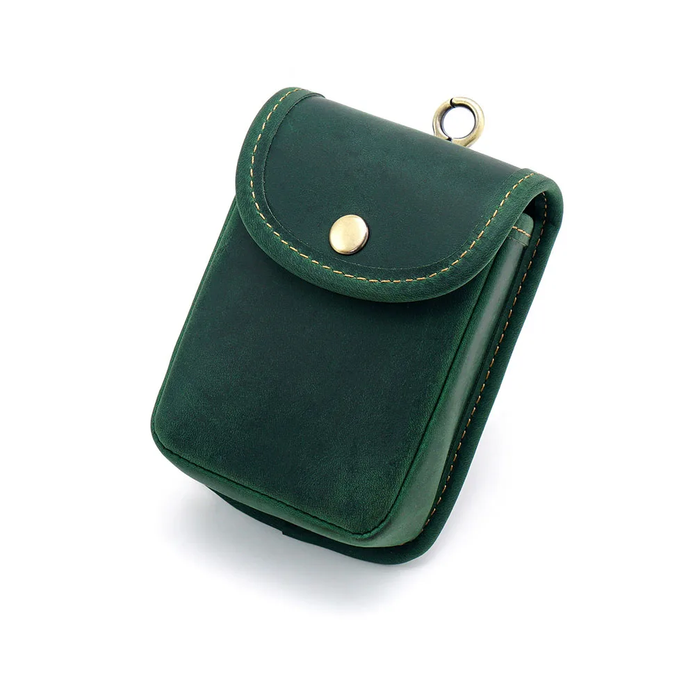 Top-Grade Cowhide Factory Customised Crazy Horse Mini Multifunctional Leather Waist Bag Unisex Coin Purse Waist Pack Bag Wallet