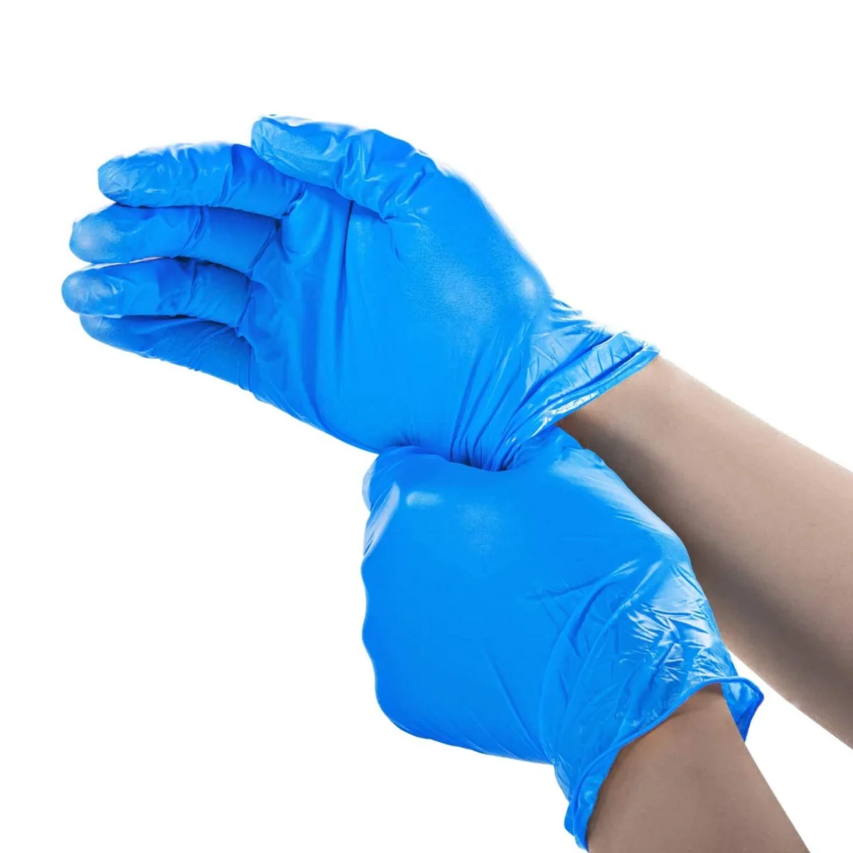 Factory Wholesale Custom 100 Pcs / Box High Quality PVC Material Blue Gloves Vinyl Exam Gloves Disposable Medical PVC Gloves