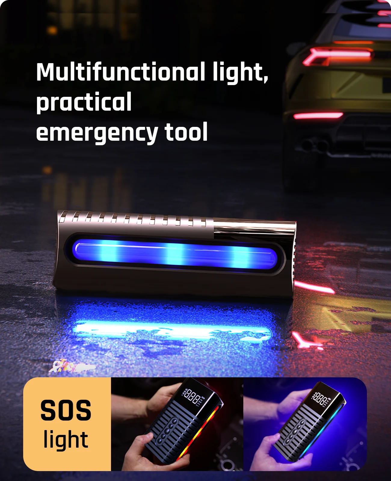 Nexest 2in1 Portable Bicycle Pump Wireless & Wire With 6000mAh Battery High-Efficiency Electric Air Compressor