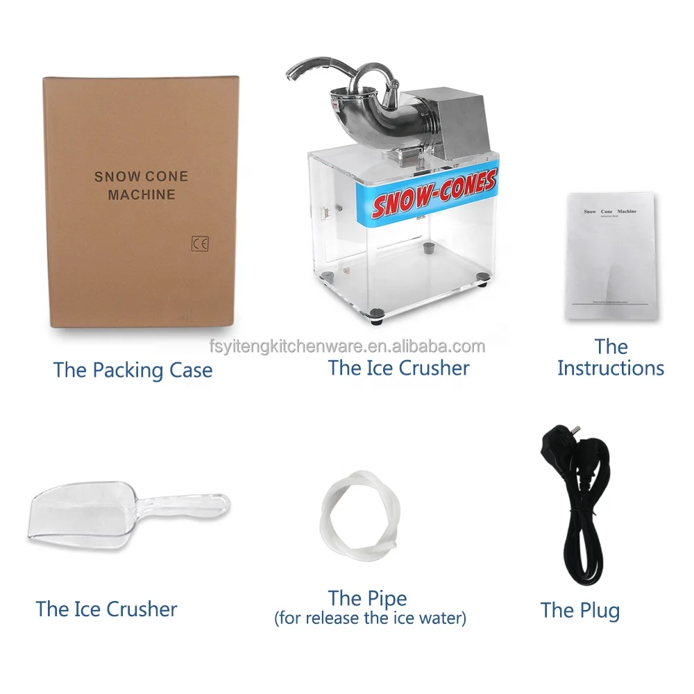 Commercial Ice Shaver Crusher 80 Kg/h Electric Snow Cone Maker Machine Small