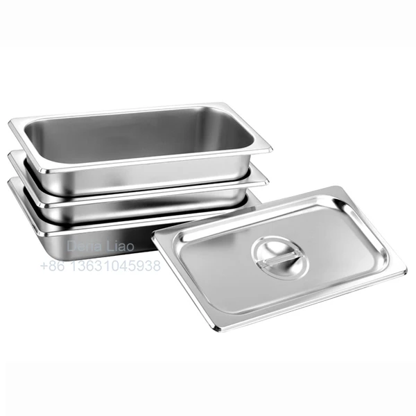 Factory High Quality Cheap Price Full Size Hotel Kitchen Stainless Steel Food Gastronorm GN Container Pan with lid