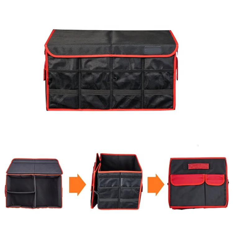 600D polyester asientos de autos car trunk organizer 2024 red color