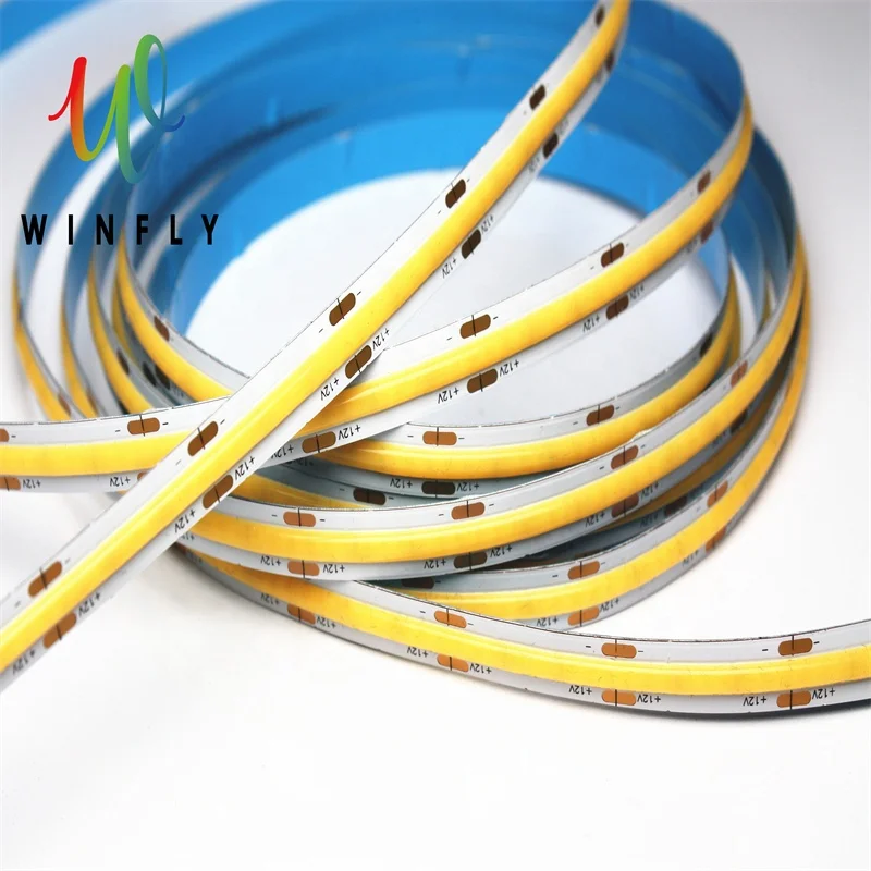 Высокая яркость без светлое пятно теплый белый 3000K 4000k 6500k высокой плотности гибкого ландшафтного освещения 12v 24v COB светодиодная лента с usb-питанием