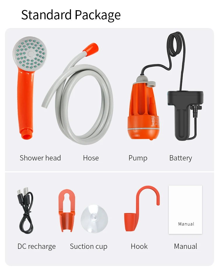 Travel Pet Dog Child Outdoor Bathing Portable Shower pump USB Rechargeable Shower