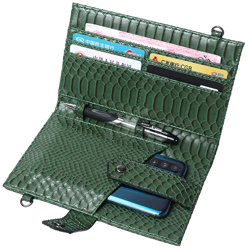 Elegant Business Travel Design Ladies Python Crossbody Card Holder Bag Pursse Women Snake Phone Wallet
