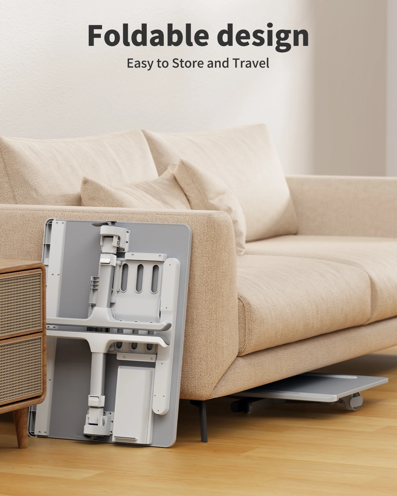 Регулируемая подставка для ноутбука SAIJI, столик-поднос для ноутбука, столик со светодиодной подсветкой, складной столик для ноутбука из ПВХ и кожи