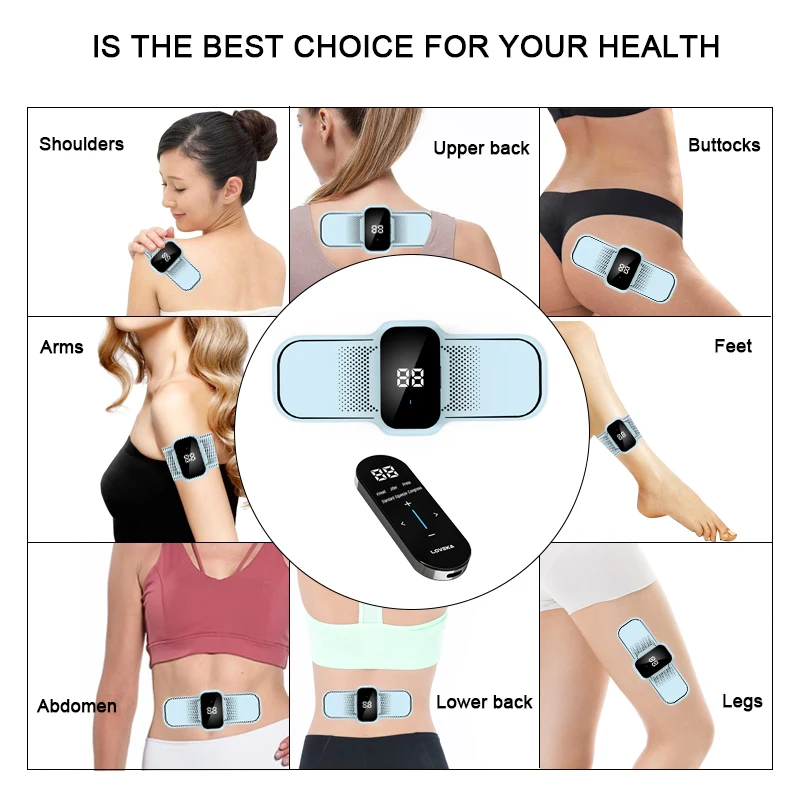 EMS Muscle Strength Heating Wearable System Wireless Heated Unit Muscle Stimulator Combination for Pain Relief, Arthritis