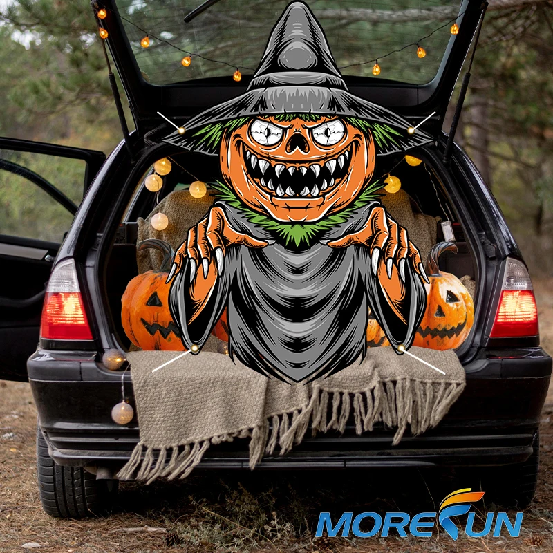 Halloween Trunk or Treat Car Decorations Banner Garage Door Car Decor Haunted House Banner Archway for Halloween Outdoor Party