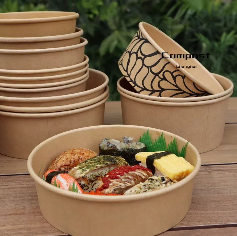 Good Performance Food Grade Disposable Paper Box Kraft Material paper Lunch Box for Food Packaging