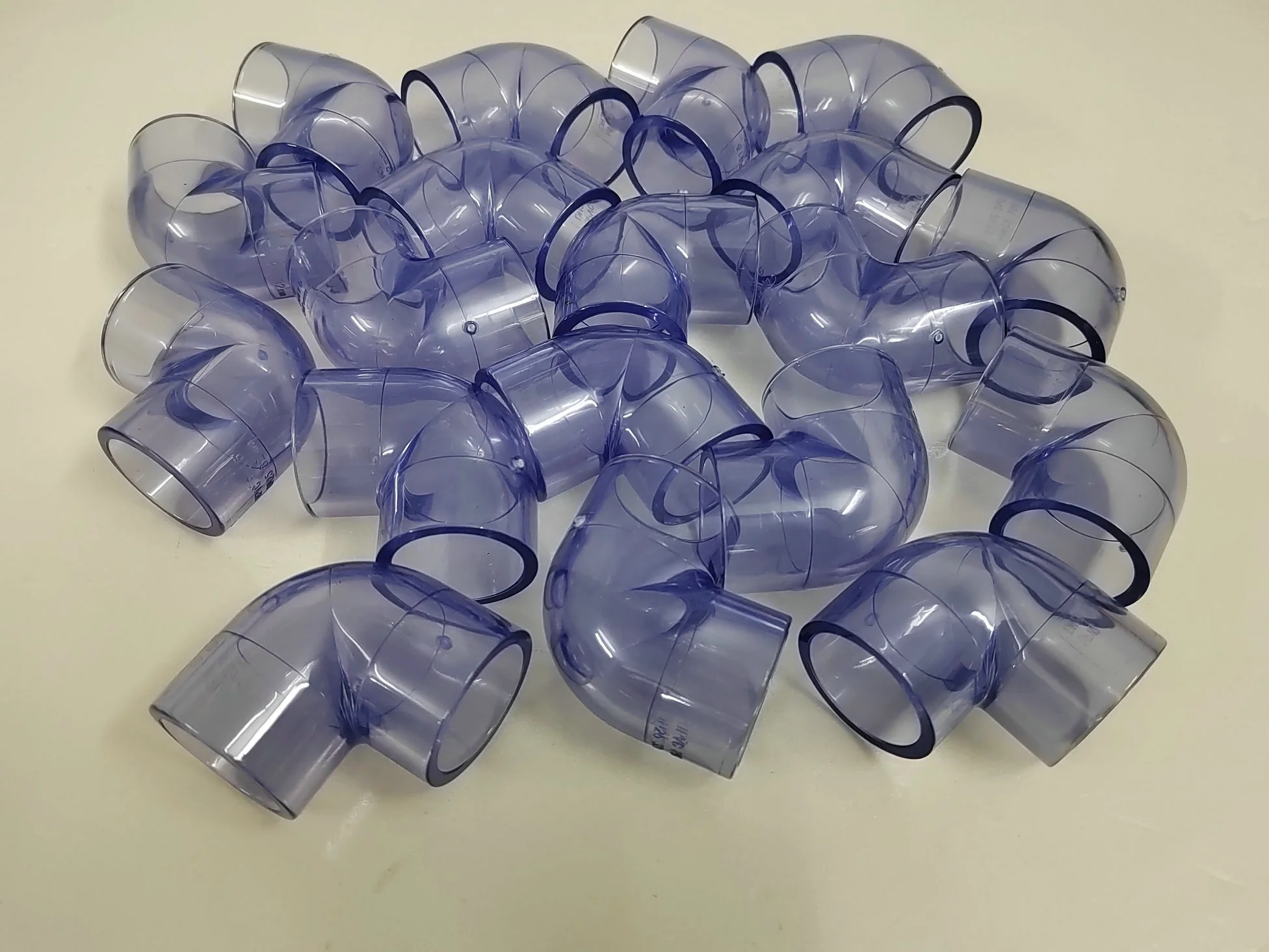 Transparent UPVC elbow de20-de225 for aquarium viewing