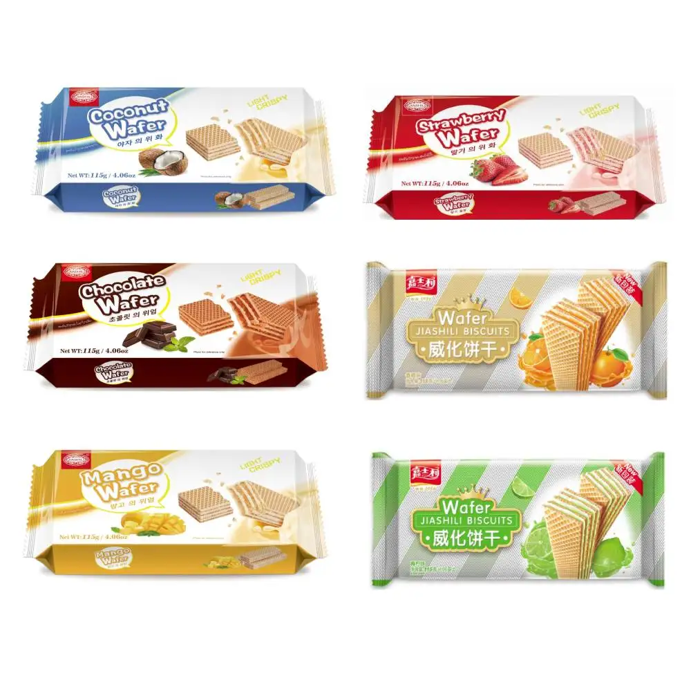 Wafer Cookies Strawberry flavor Biscuits Wholesale Food Exotic Snacks 4.06oz 115g *24bag
