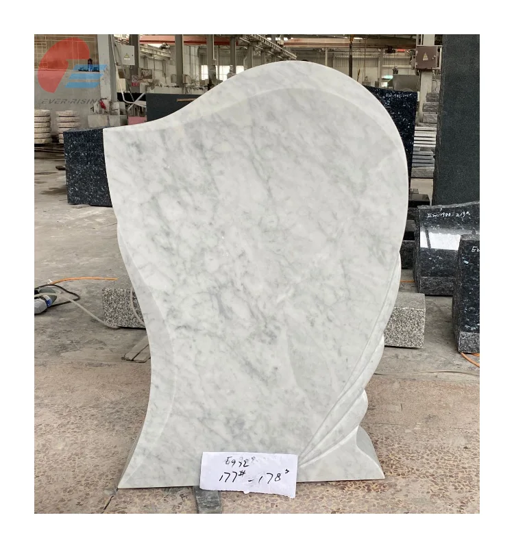 White Marble Grave Stone Burial Monument custom Shaped Carved Granite Headstone Tombstone