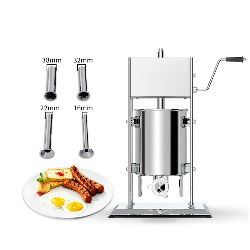 Home Appliance 3L 5L 7L 10L 15L Vertical Hot Dog Sausage Stuffer Food Processors 5 Filling Nozzles