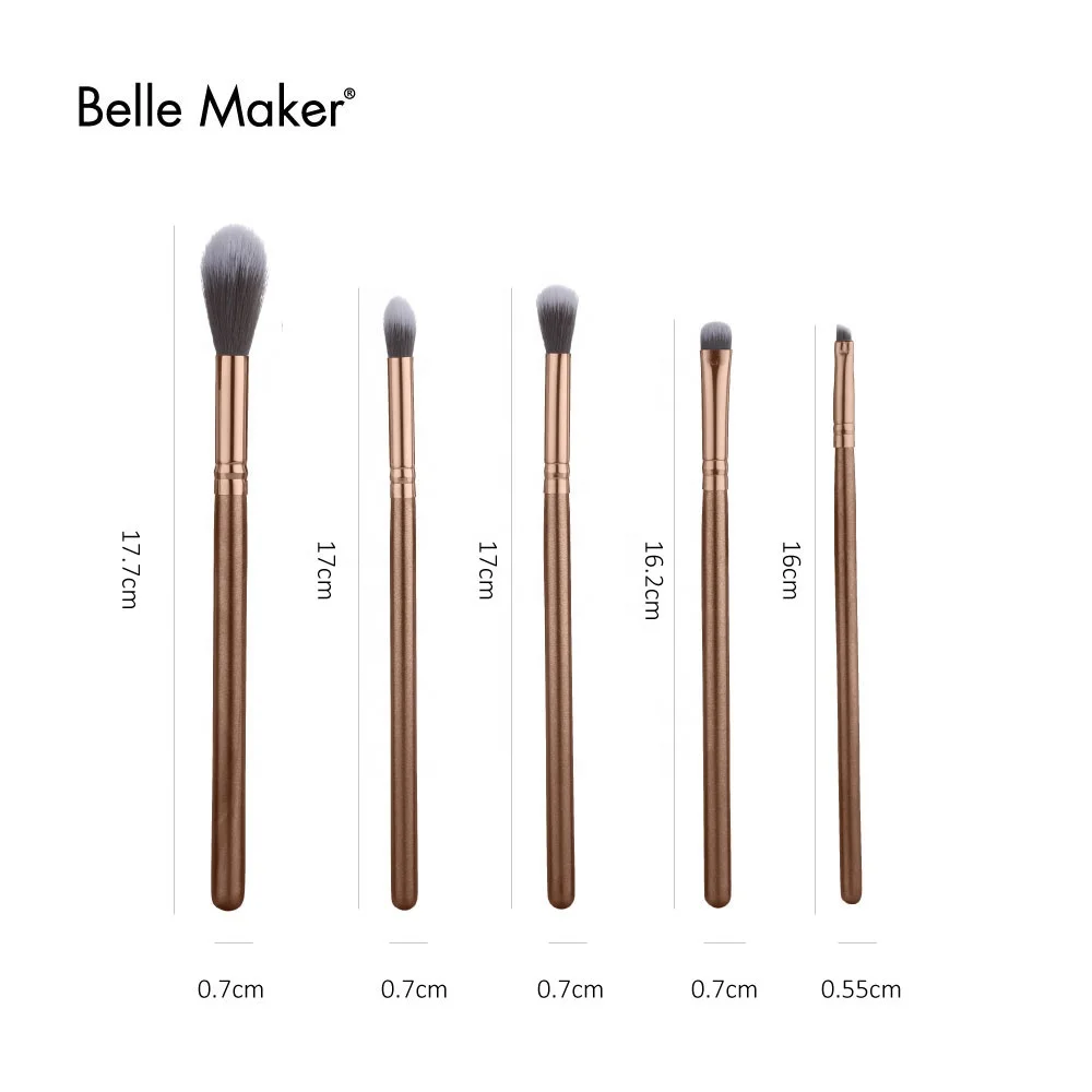
BelleMaker Glitter Grey Makeup 5pcs beautiful eye makeup Brushes Fashion Professional powder blush foundation eyeshadow brushes 