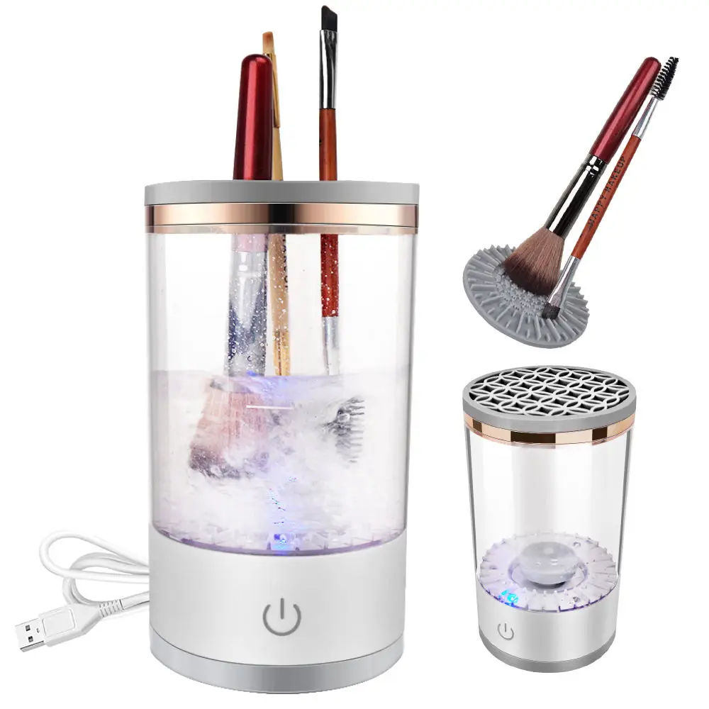 USB Charging Automatic Portable Makeup Brush Cleaner Electric Makeup Brush Cleaner with Brush Clean Mat