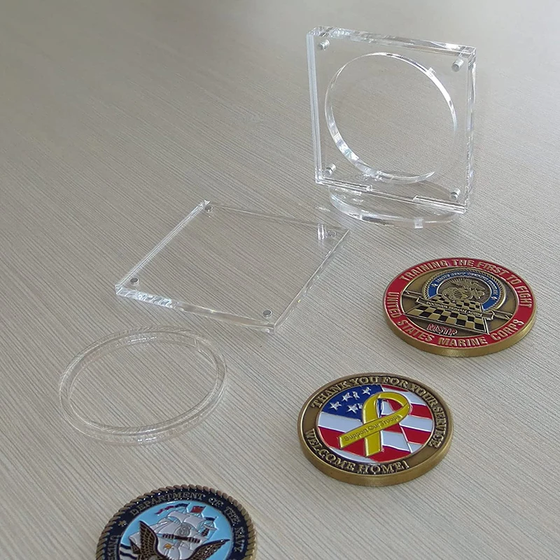 Clear Square Coin Capsule Box Quadrum Coin Holder 24.5mm to 40.5mm plastic acrylic Coin Snap Dollar Bill Holder for collector