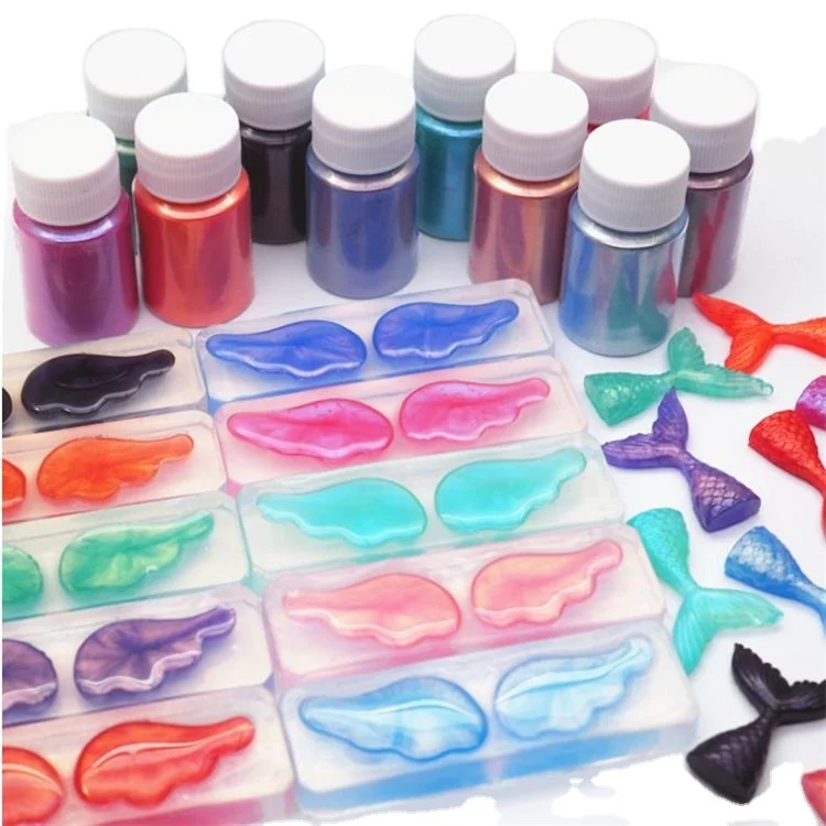 Pearlescent Pigment color White 10g Symphony Mermaid Powder Paint for Resin Paint Candle Making