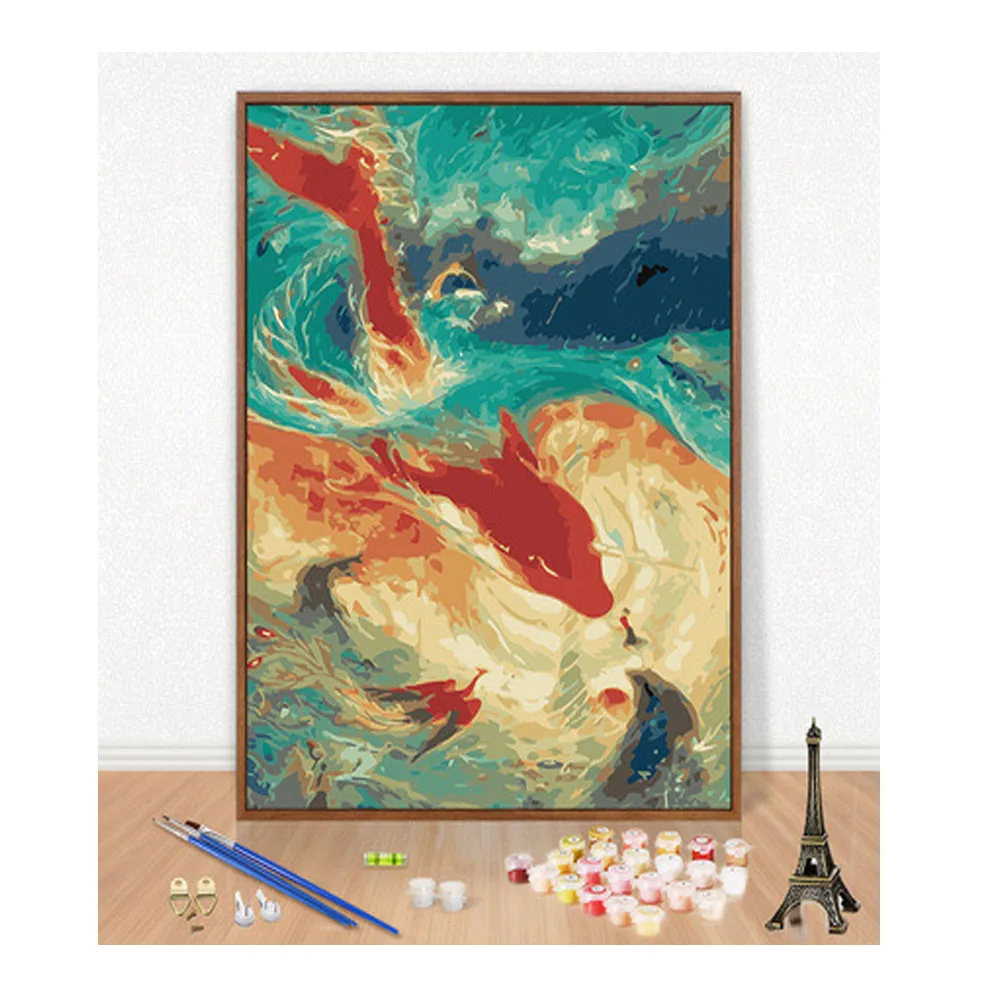 
diy digital oil painting hand-painted filling oil painting children animation hanging painting 