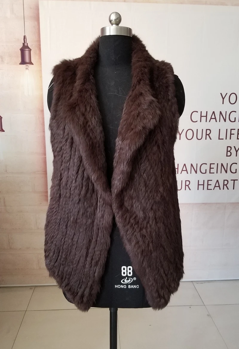 
Promotion Knitted Rabbit Fur Gilet for Girls Cheap Price Vest 