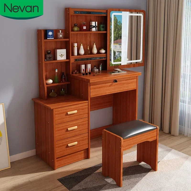 Hot sale home furniture women wholesale cheap nordic minimalist style pink or white modern bathroom vanity makeup with mirror