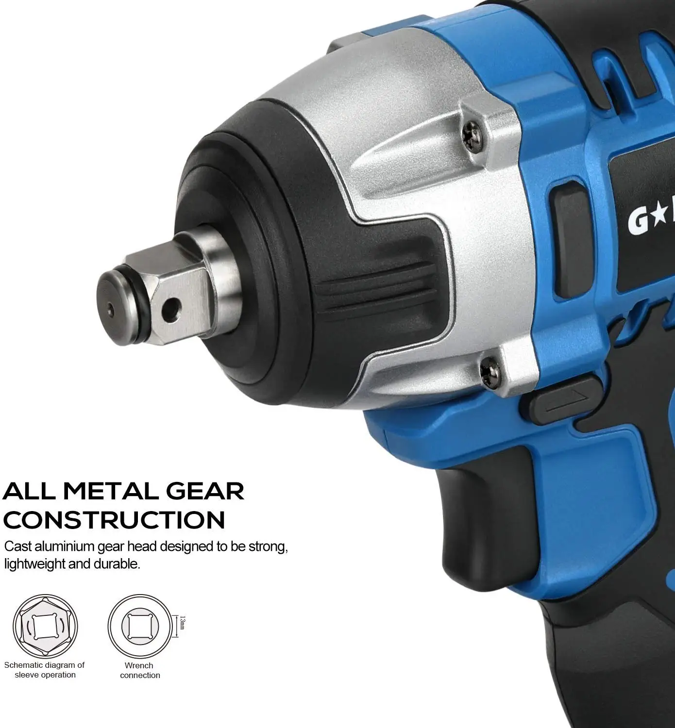 GALAXIA High Quality 20V Cordless Power Tools Product with LED Light 220N.m Electric Impact Wrench