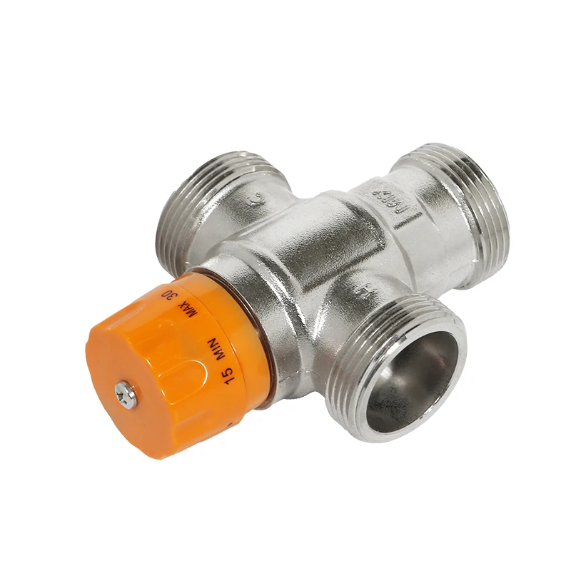 Hot & Cold  Thermostatic Mixing Valve Three Way Thermostatic Valve Brass Material  Valve