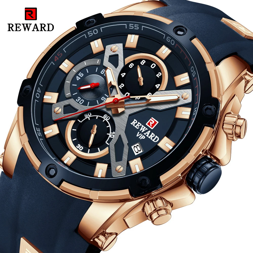 REWARD 83016 mens quartz watch original Silicone band Chronograph cheap watches in bulk