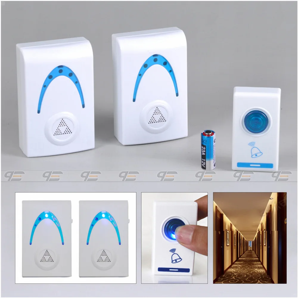 Portable wireless doorbell battery powered multipurpose audio wireless video doorbell Wireless Doorbell with Push Button