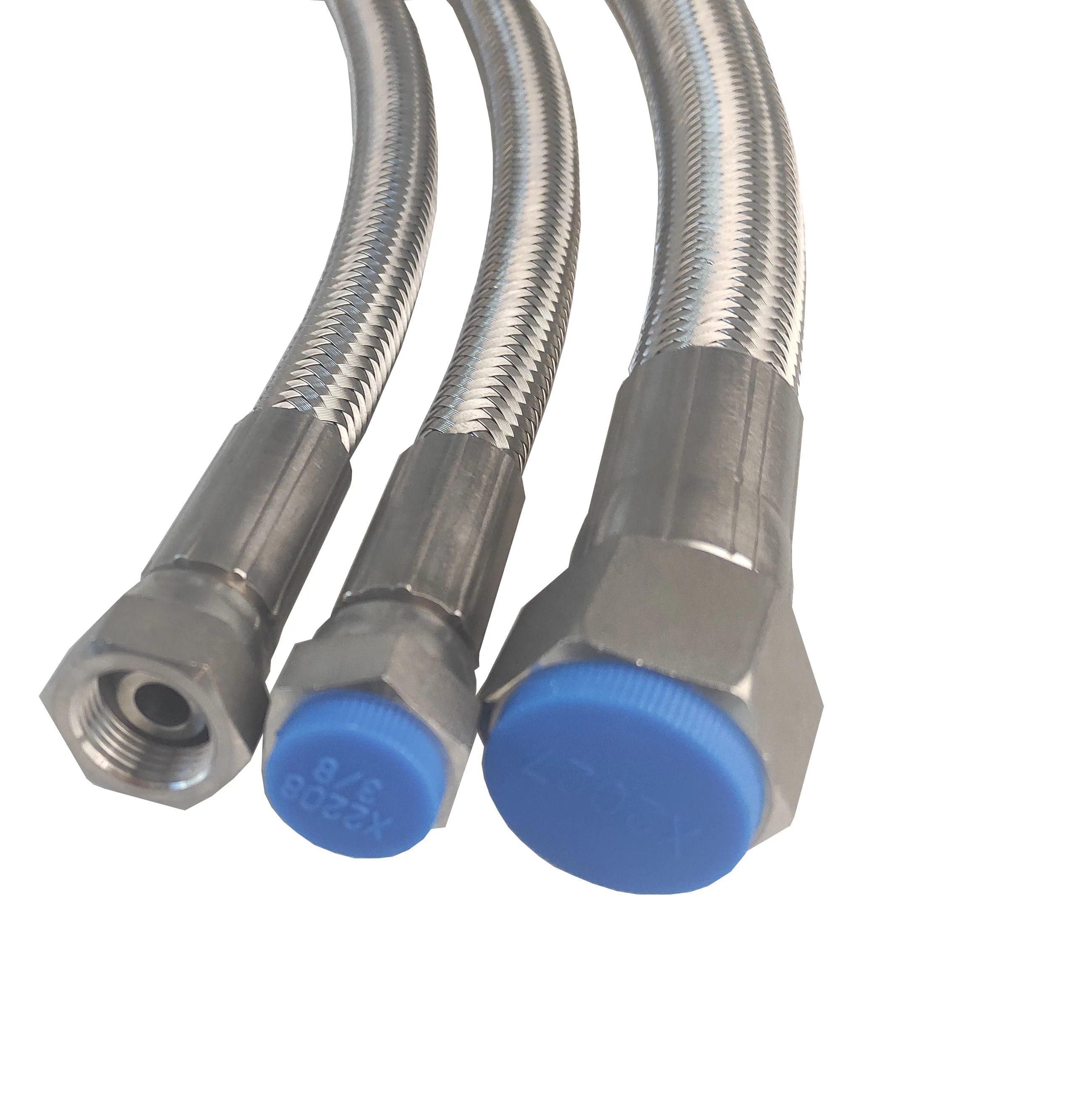 Durable flange connection flexible PTFE braided stainless steel hose high temperature steam metal hose
