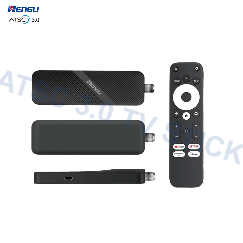 Manufacturer Wholesale  ATSC 3.0 stick tv 4k best android voice remote atsc 3.0 Smart Android Tv Stick 4k with Custom APP