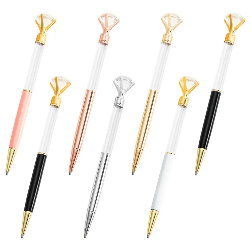 High Quality Promotion DIY metal Empty Pen Crystal Big Diamond Ball Pen