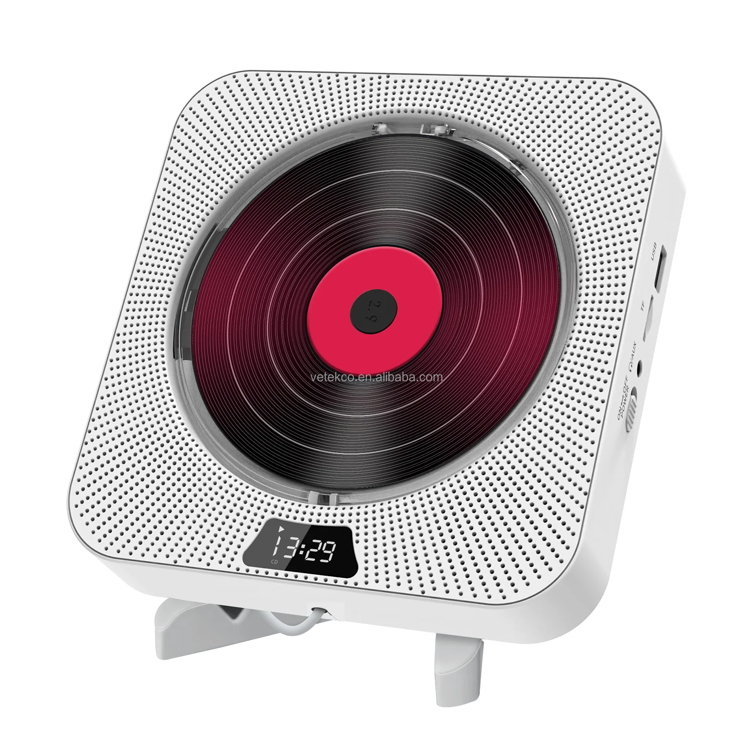 Портативный CD-проигрыватель с Bluetooth, CD-проигрыватели, музыкальный проигрыватель, домашний аудиобумбокс с пультом дистанционного управления, FM-радио, встроенные Hi-Fi колонки