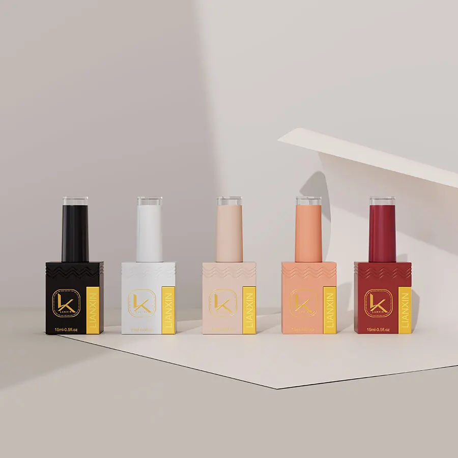 New Design Custom Logo Luxury Glass Empty Gel Nail Polish Bottle With Brush