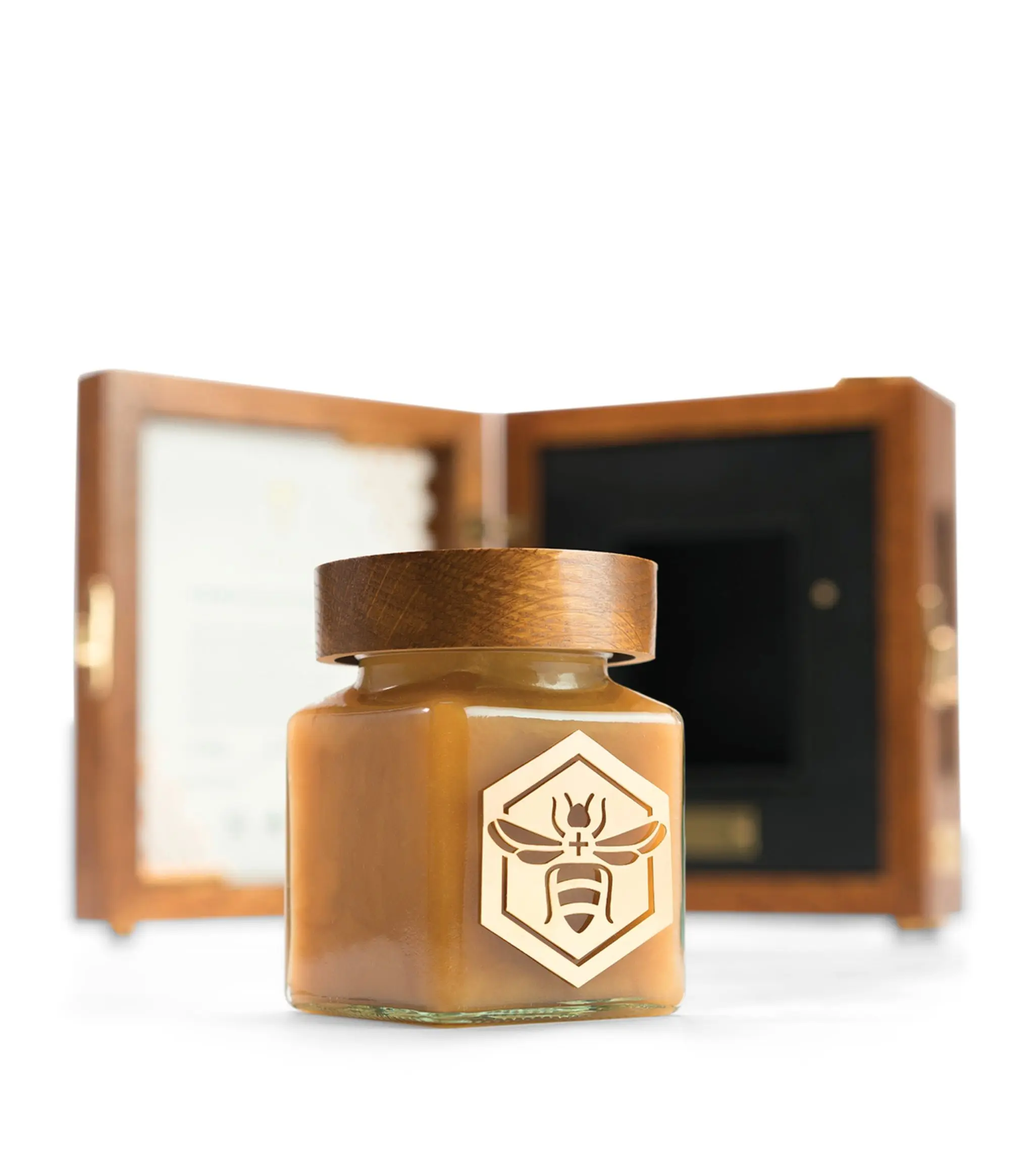 Recyclable Square Glass Honey Jar with Wood Lid Kitchen Storage Pickle Jam Jar Empty Glass Food Storage jars