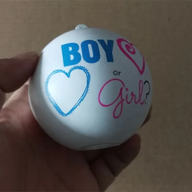 Empty white gender reveal ball