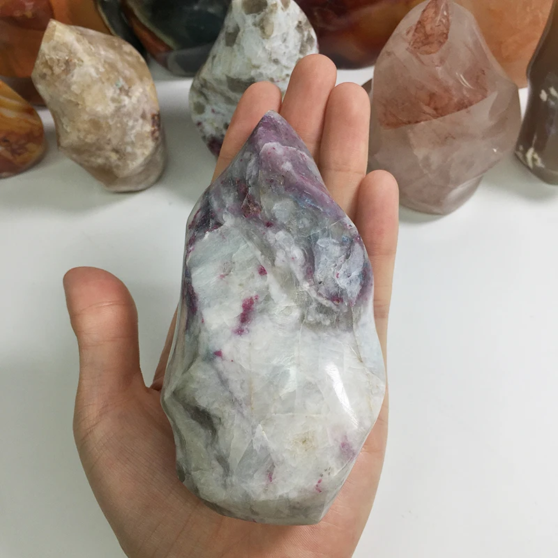 Wholesale Agate Polychrome Jasper Red Quartz Crystal Stone Flames