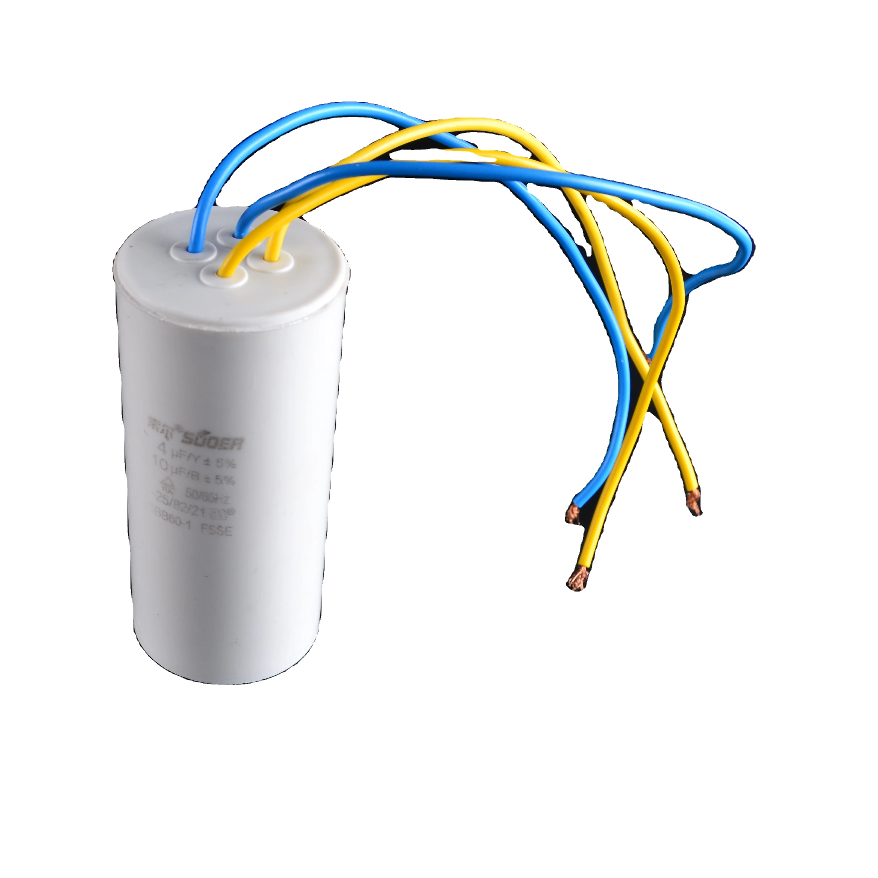 Sunchonglic factory sale washing machine capacitor 4uf+10uf capacitor for washing machine spare part