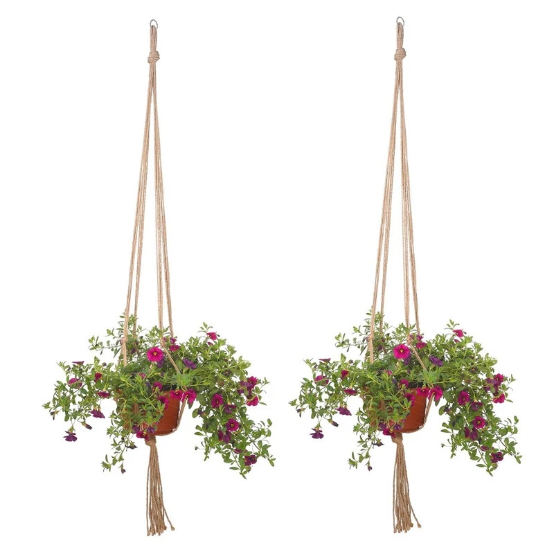 Gardening And Greening Woven Flower Pot Holder Hanger Garden Hanging Baskets Pot Holder Hanger Garden Hanging Baskets Net Pocket