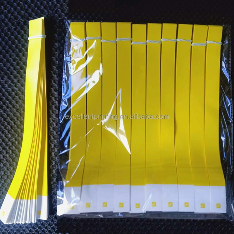Free Design Free sample Custom Logo PP Synthetic Paper Bracelet Paper Synthetic Paper Wristbands For Events