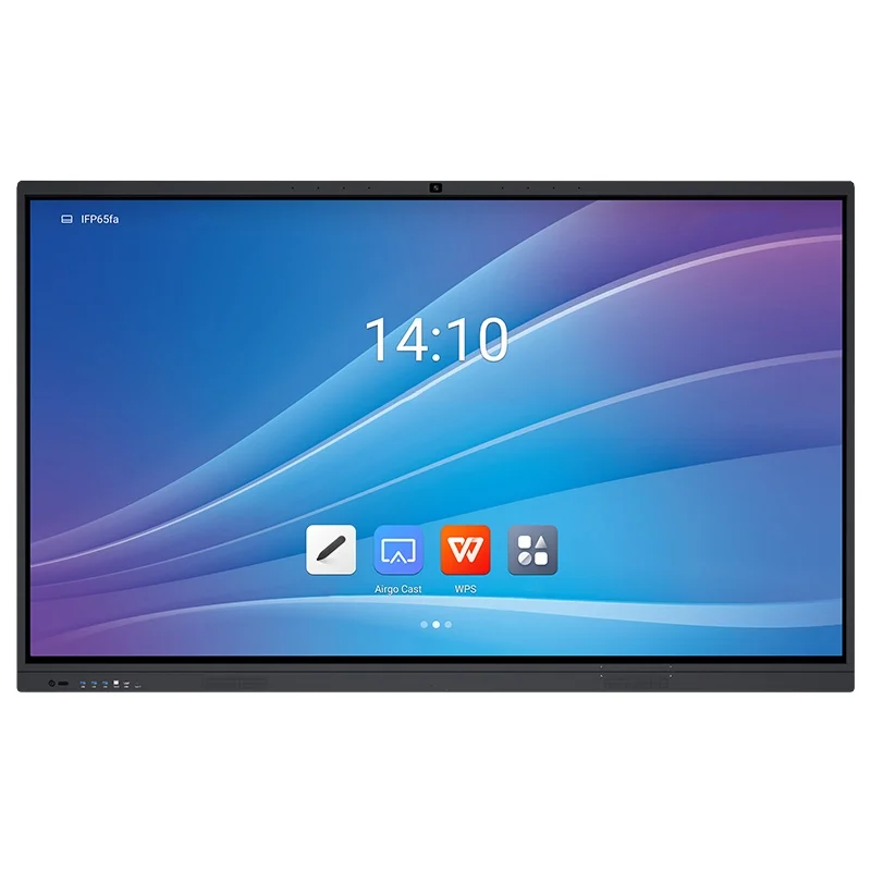 65-Inch Interactive LCD Video Wall Board with Built-In Camera LED Backlight Touch Screen Whiteboard White Color