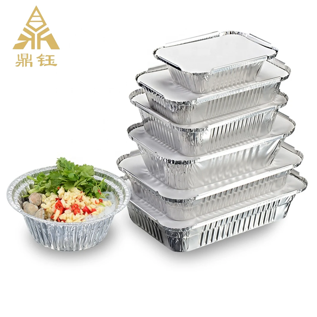 Rectangle Disposable Food Packaging Aluminium Foil Containers Tray