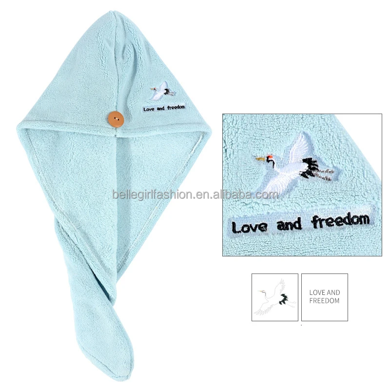 Bellegirl полотенце для волос сухих волос полотенца из микрофибры быстрая Магия сушка wrap Тюрбан насадка для душа и ванной полотенце с пуговицами