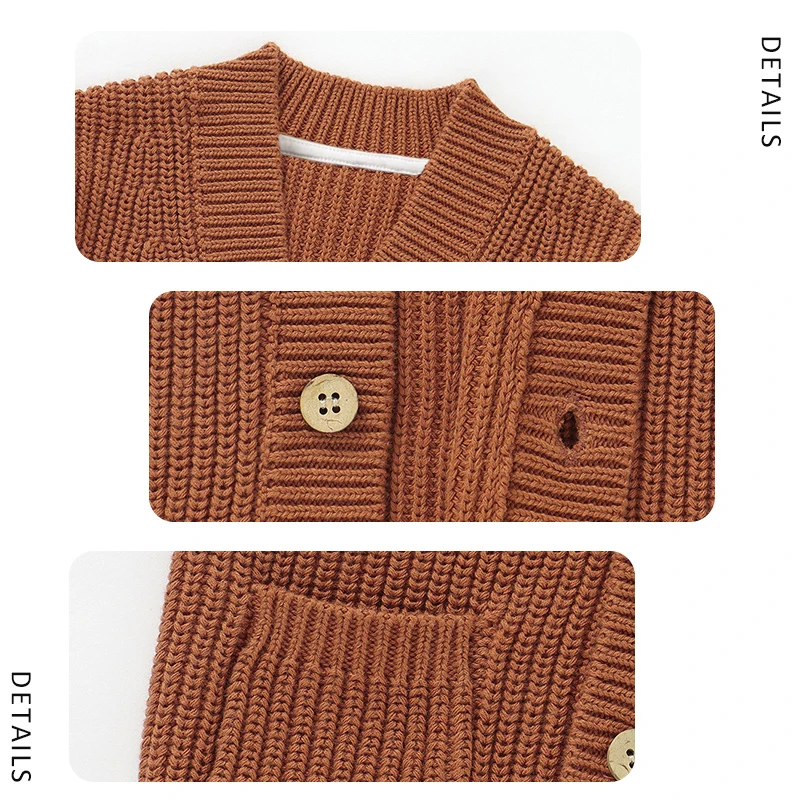 Knitwear Sweaters Baby Clothes Supplier Organic Baby Winter Warm Boys Girls Cardigan Sweaters