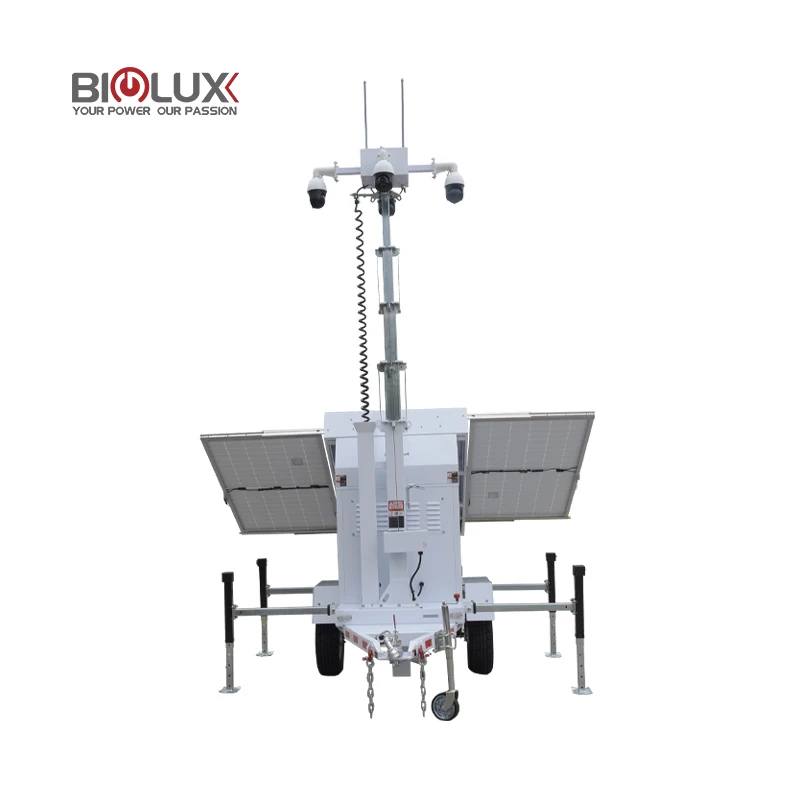 long endurance 4G 5G Starlink Hybrid Mobile Solar CCTV Surveillance Trailer Tower With Alternate Energy Sources For Security