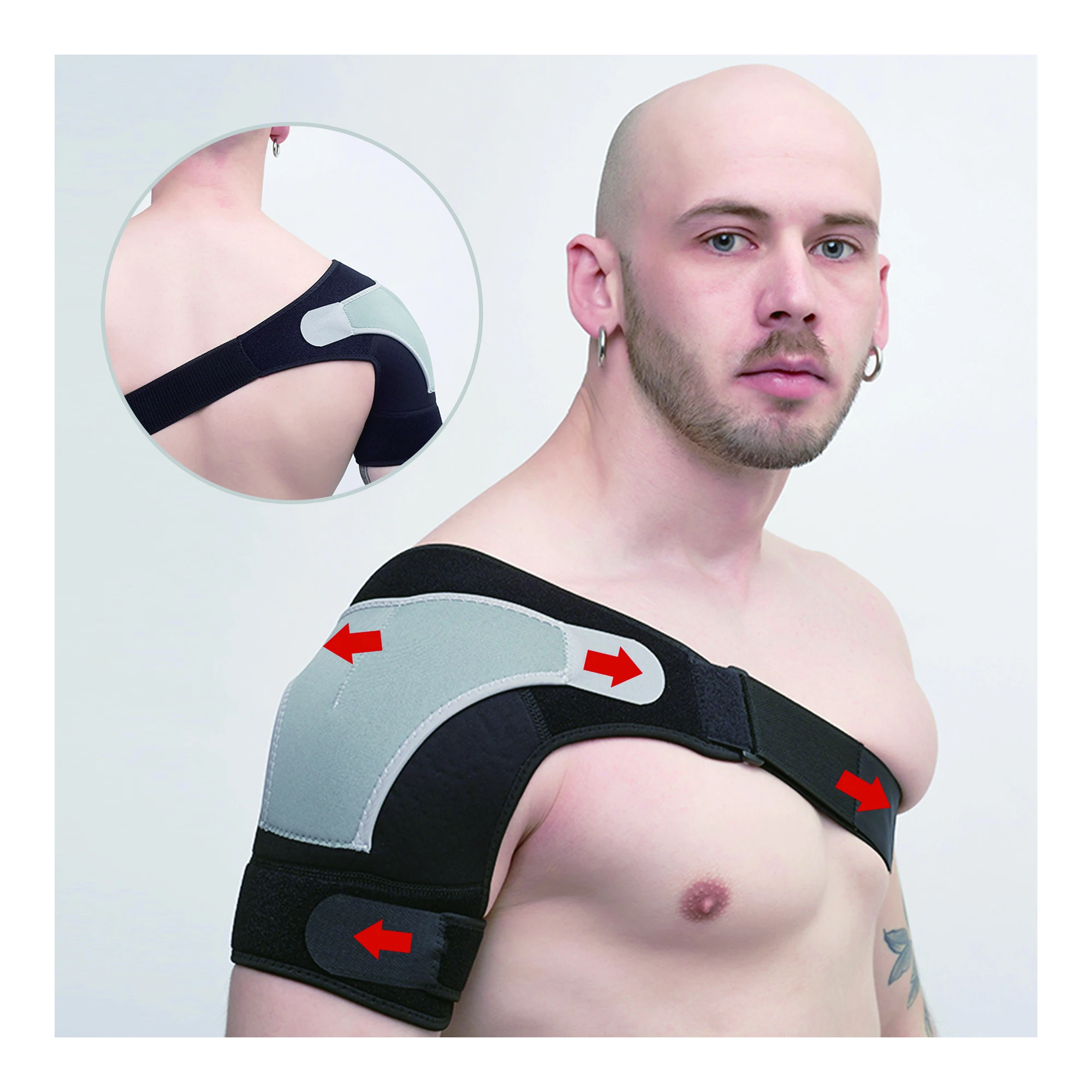 Neoprene Protective back Pain Relief shoulder immobilizer brace support pad belt adjustable strap brace shoulder band